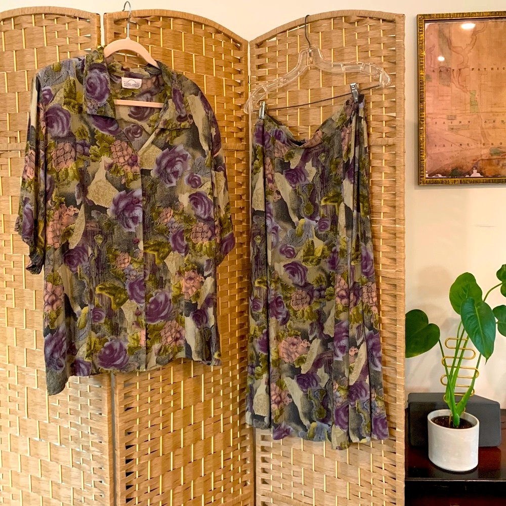 🪻HOST PICK🪻Vintage 80s 90s flowery grandmacore matching set